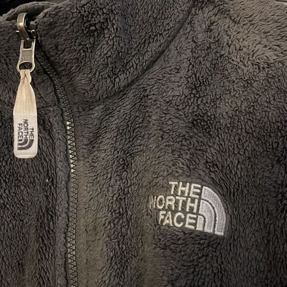 Size Large womens north face grey osito oso fuzzy sherpa fleece jacket full zip - Picture 2 of 5